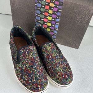 bernie mev. Multicolor Sequin Slip-On Flats. Brand New